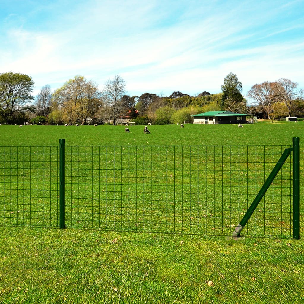 vidaXL Euro Fence Steel 10x1 m Green