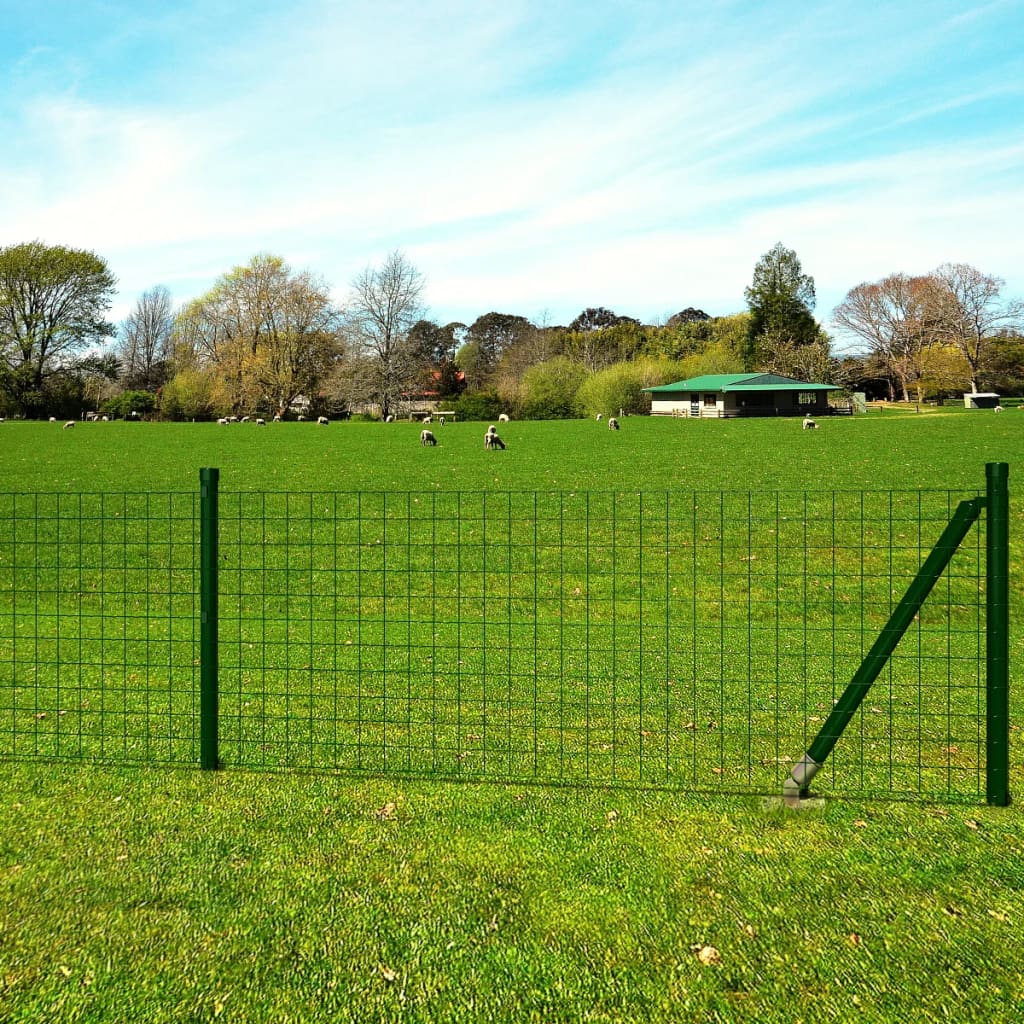 vidaXL Euro Fence Steel 10x1.5 m Green