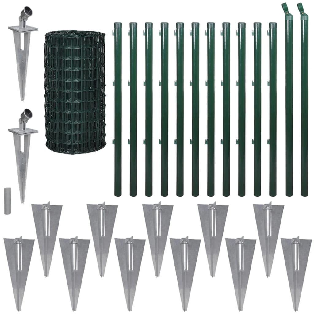 vidaXL Euro Fence Steel 25x0.8 m Green