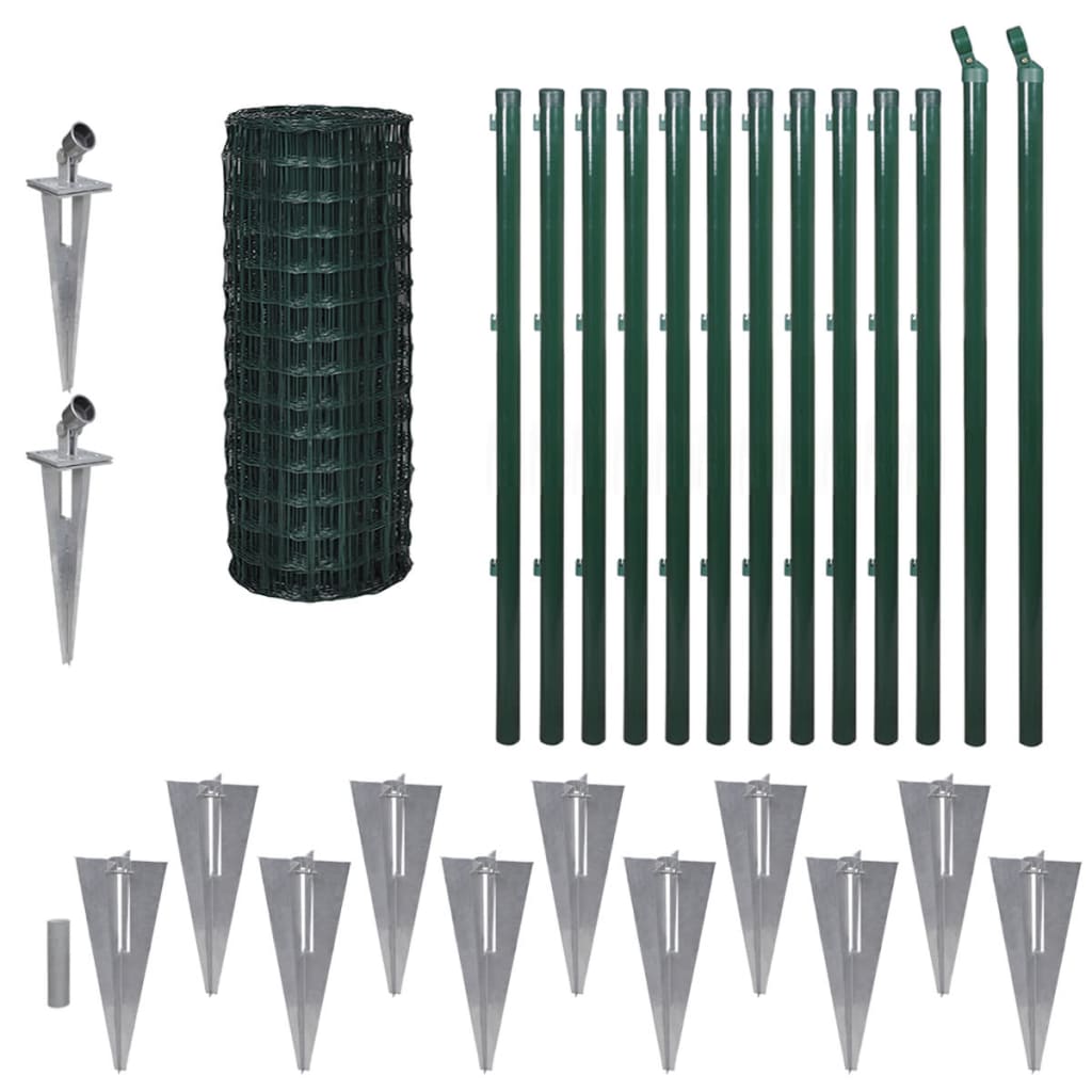 vidaXL Euro Fence Steel 25x1 m Green