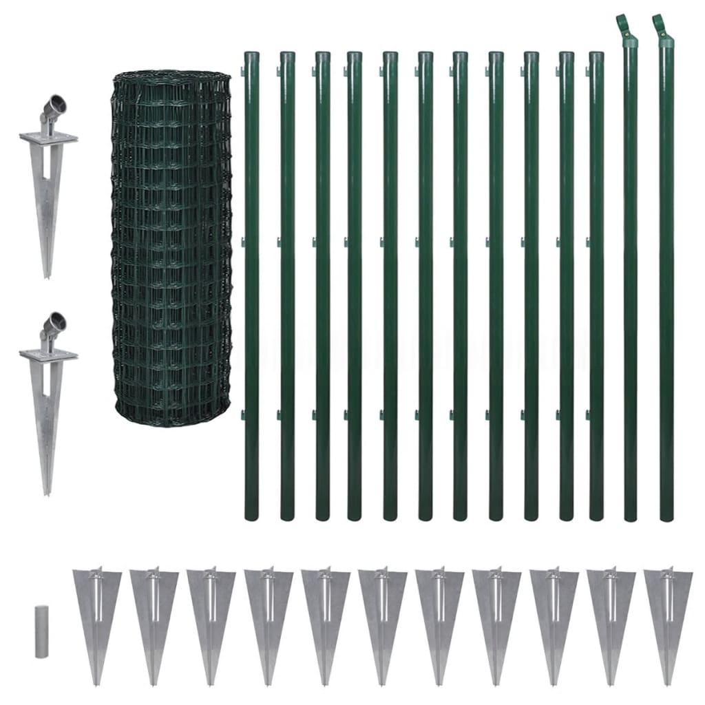 vidaXL Euro Fence Steel 25x1.2 m Green