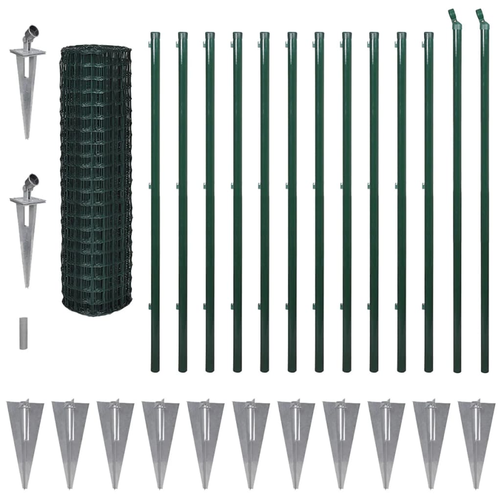 vidaXL Euro Fence Steel 25x1.5 m Green