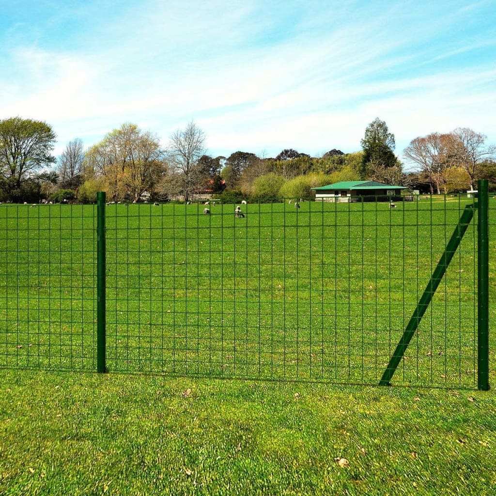 vidaXL Euro Fence Steel 25x1.5 m Green