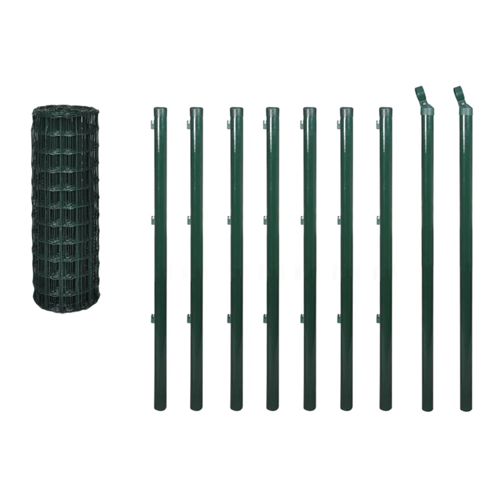 vidaXL Euro Fence Steel 10x1 m Green