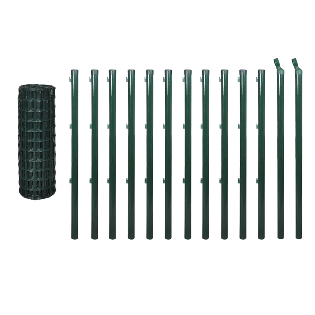 vidaXL Euro Fence Steel 25x0.8 m Green