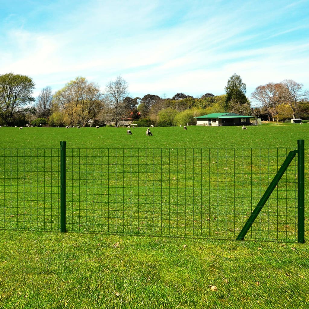 vidaXL Euro Fence Steel 25x0.8 m Green