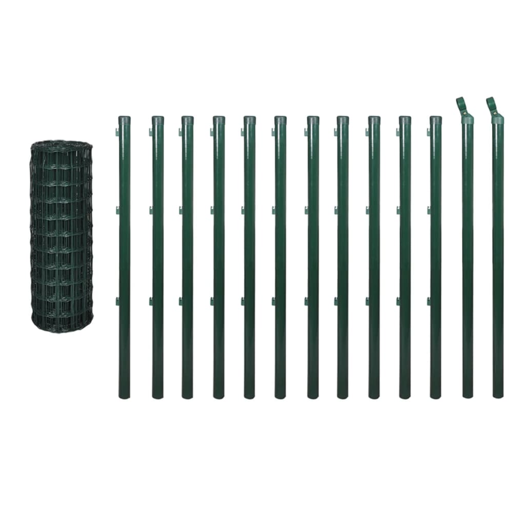 vidaXL Euro Fence Steel 25x1 m Green