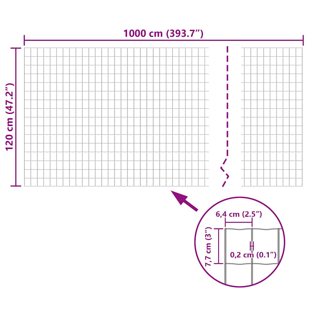 Euro Fence Steel 10x1.2 m Grey