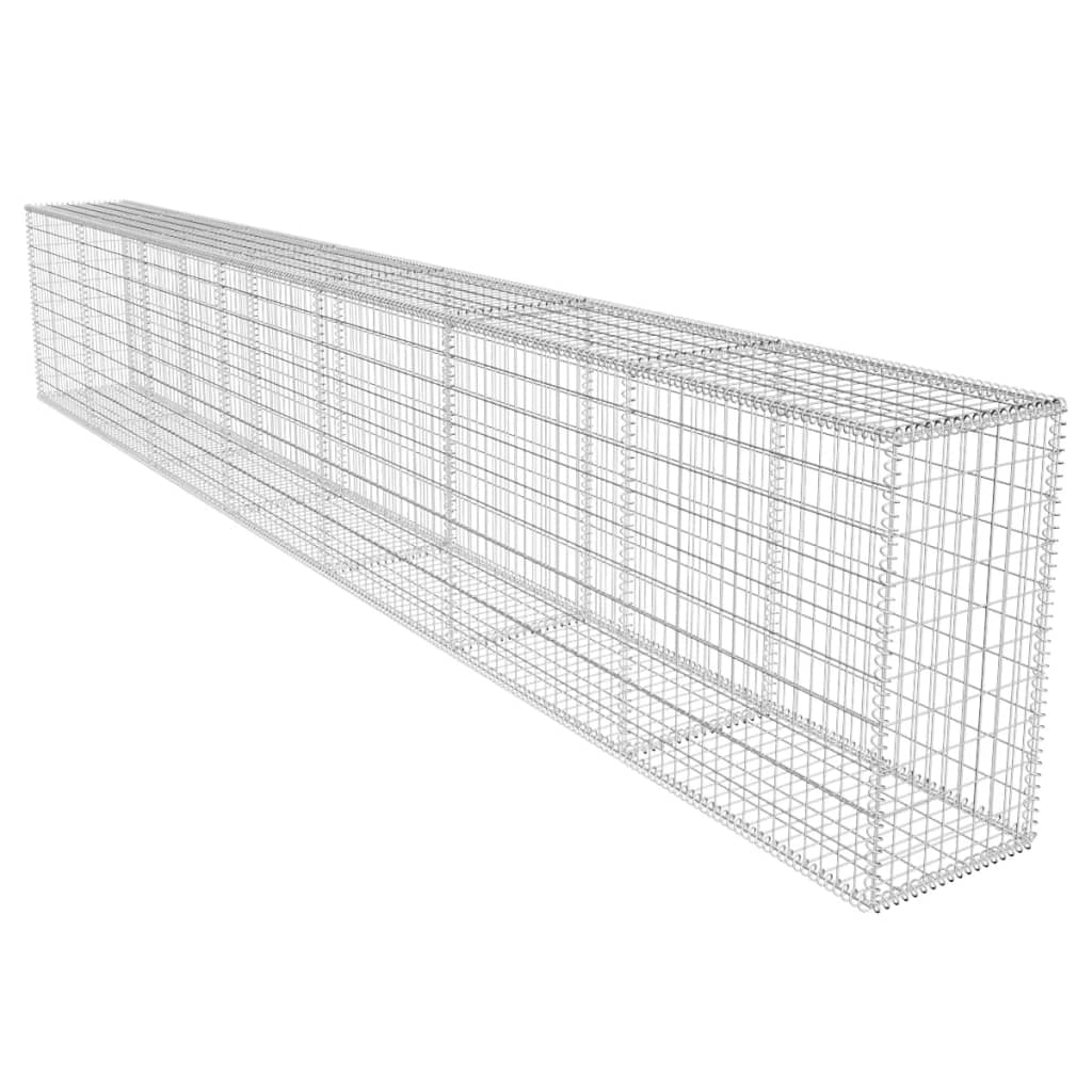 vidaXL Gabion Wall with Cover Galvanised Steel 600x50x100 cm