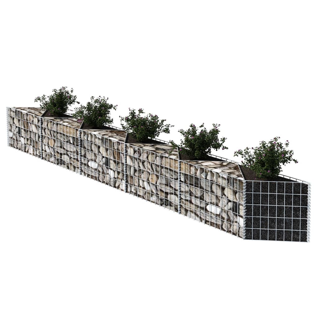 vidaXL Gabion Basket Galvanised Steel 300x30x50 cm