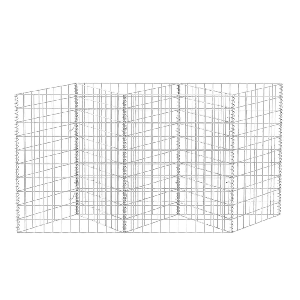 vidaXL Gabion Basket Galvanised Steel 120x30x100 cm