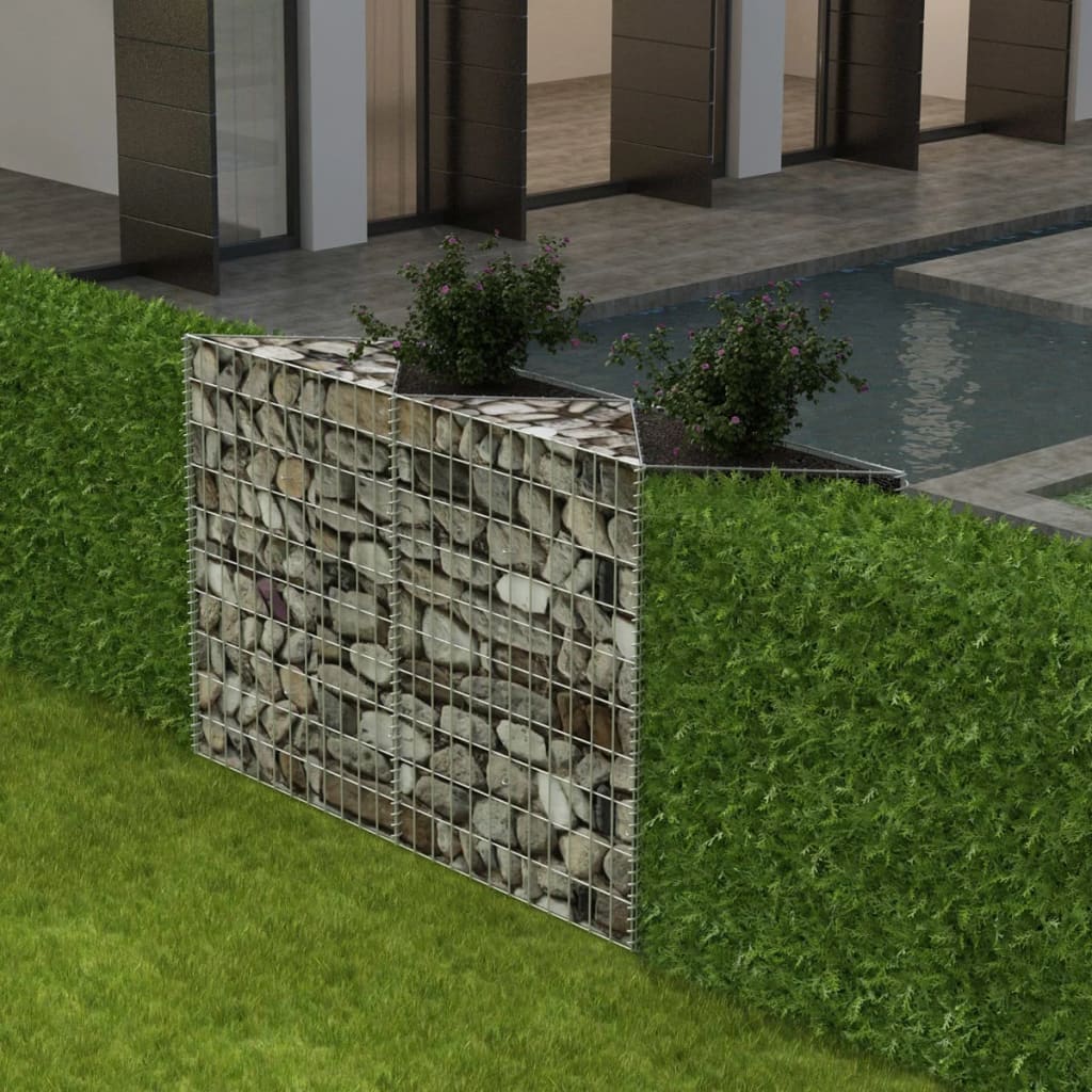 vidaXL Gabion Basket Galvanised Steel 120x30x100 cm