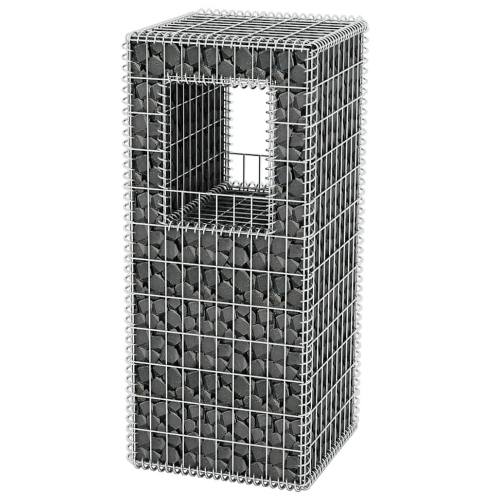 vidaXL Gabion Basket Post/Planter Steel 50x50x120 cm