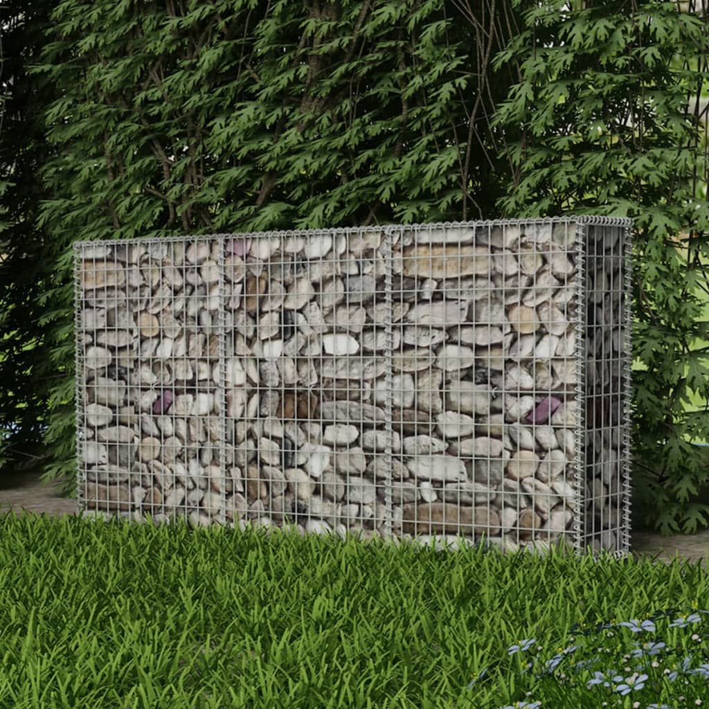 vidaXL Gabion Basket Galvanised Steel 200x30x100 cm