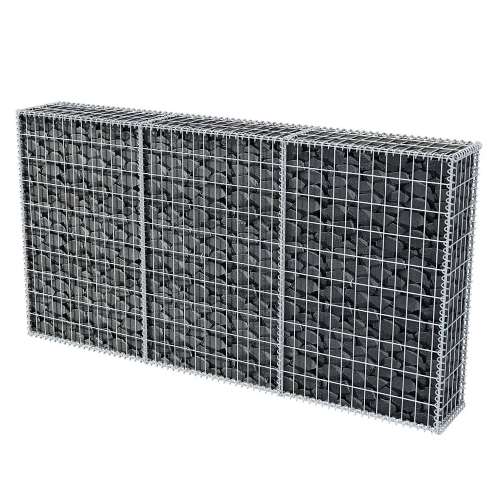 vidaXL Gabion Basket Galvanised Steel 200x30x100 cm