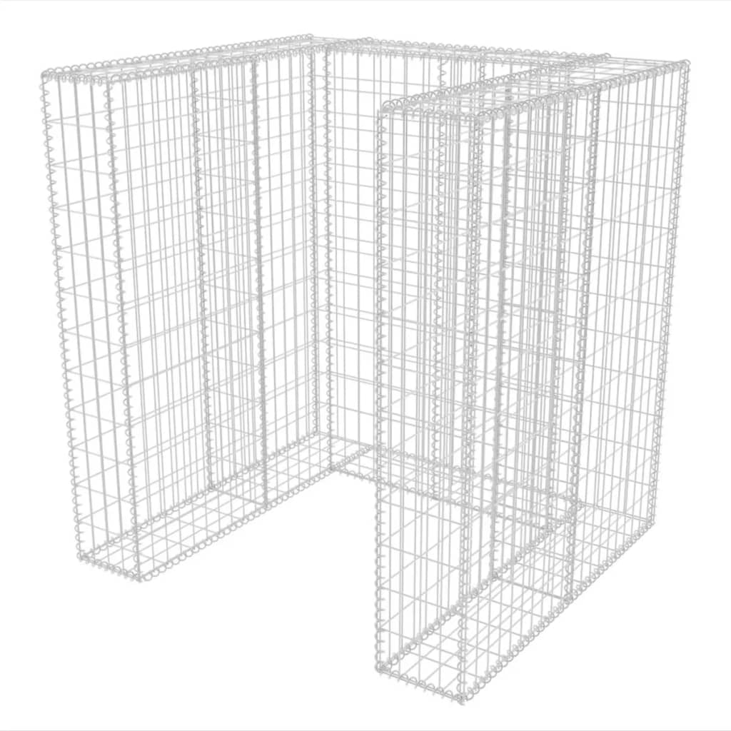 vidaXL Gabion Single Wheelie Bin Surround Steel 110x100x120 cm