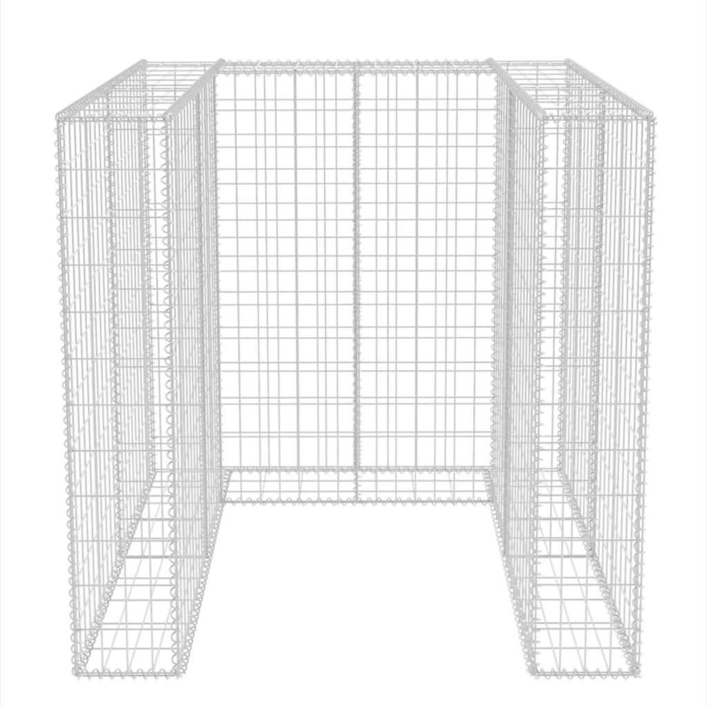 vidaXL Gabion Single Wheelie Bin Surround Steel 110x100x120 cm