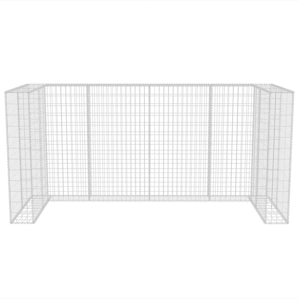 vidaXL Gabion Triple Wheelie Bin Surround Steel 250x100x120 cm