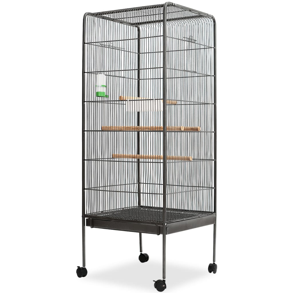 vidaXL Bird Cage Black 54x54x146 cm Steel