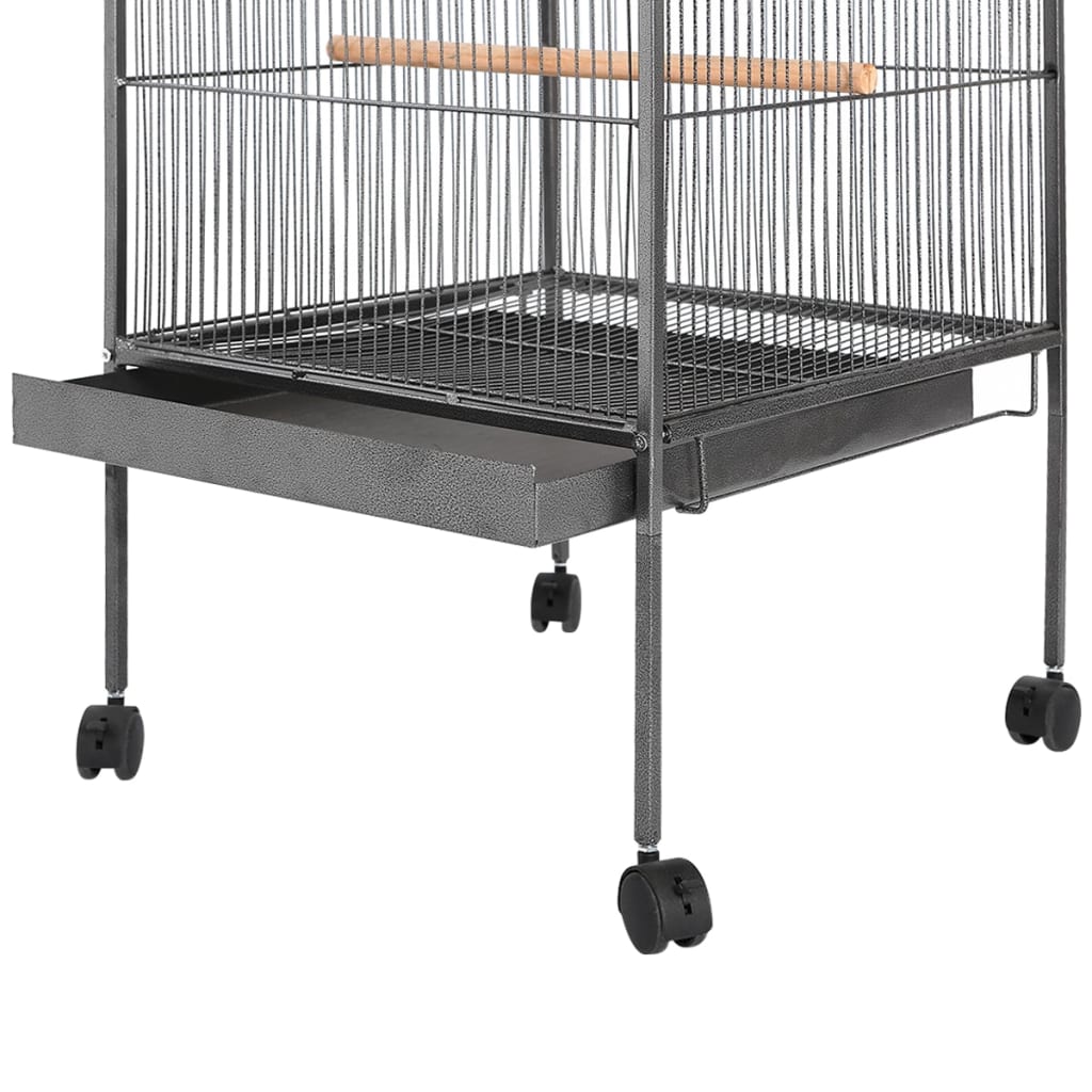 vidaXL Bird Cage Black 54x54x146 cm Steel