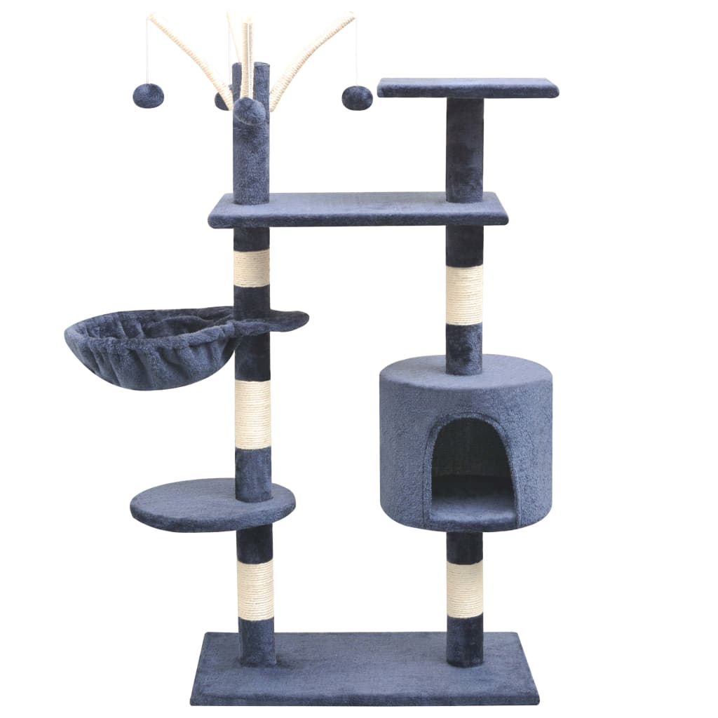 vidaXL Cat Tree with Sisal Scratching Posts 125 cm Dark Blue