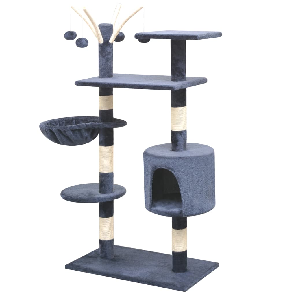 vidaXL Cat Tree with Sisal Scratching Posts 125 cm Dark Blue