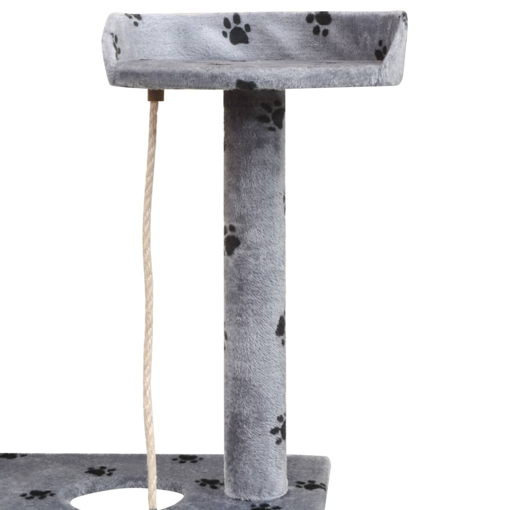 vidaXL Cat Tree with Sisal Scratching Posts 150 cm Paw Prints Grey