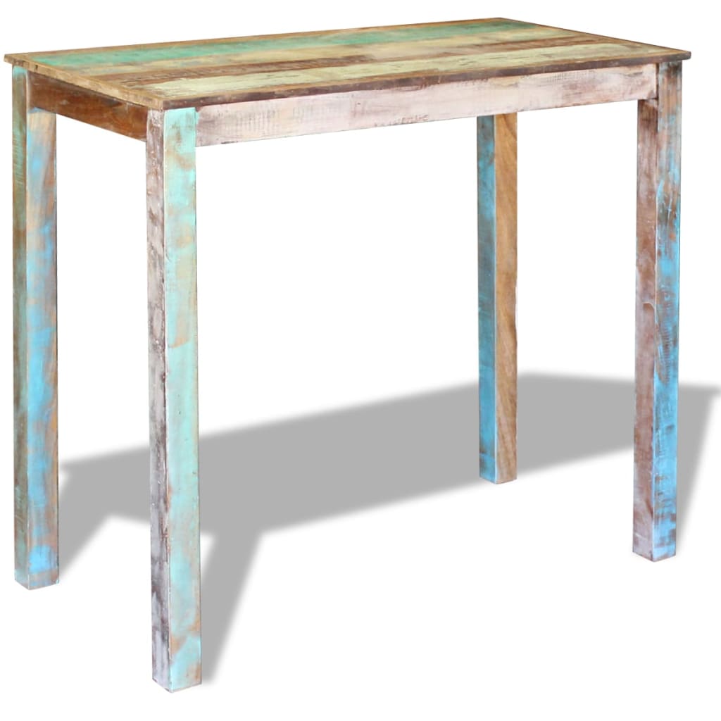 vidaXL Bar Table Solid Reclaimed Wood 115x60x107 cm