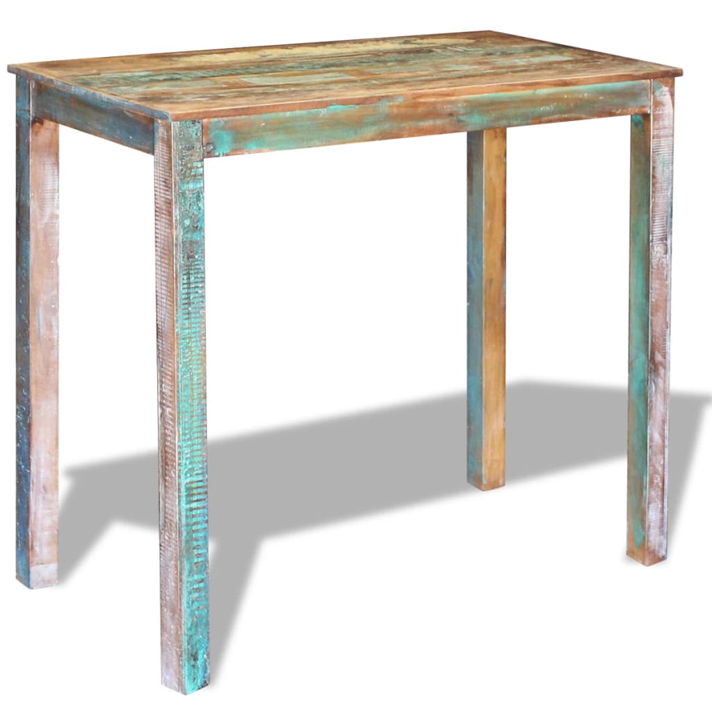 vidaXL Bar Table Solid Reclaimed Wood 115x60x107 cm