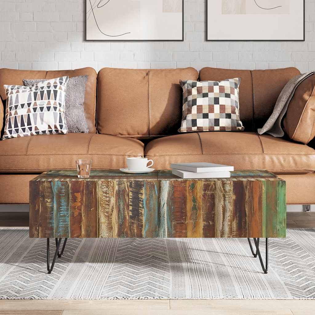 243455 vidaXL Coffee Table Solid Reclaimed Wood 100x50x38 cm