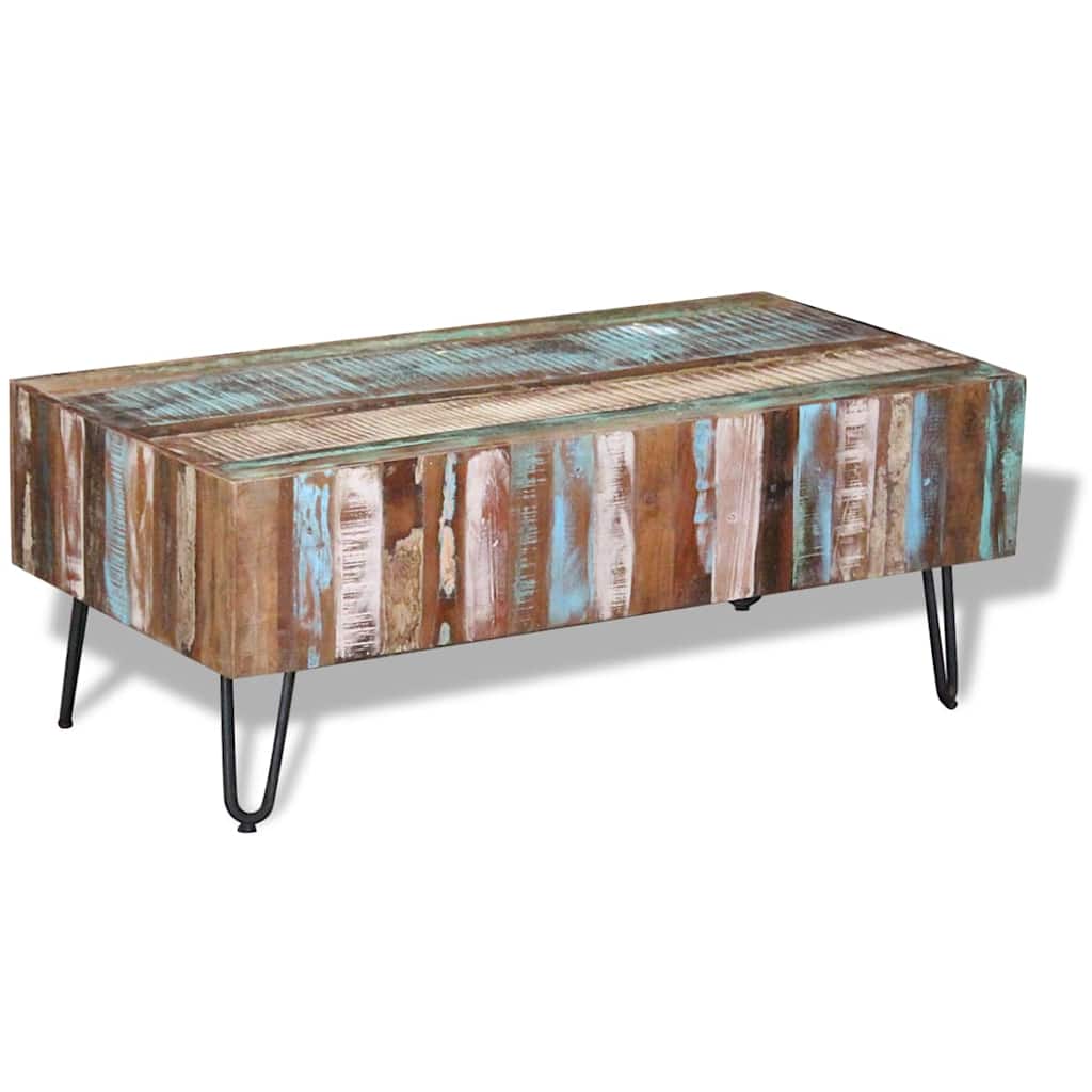 243455 vidaXL Coffee Table Solid Reclaimed Wood 100x50x38 cm