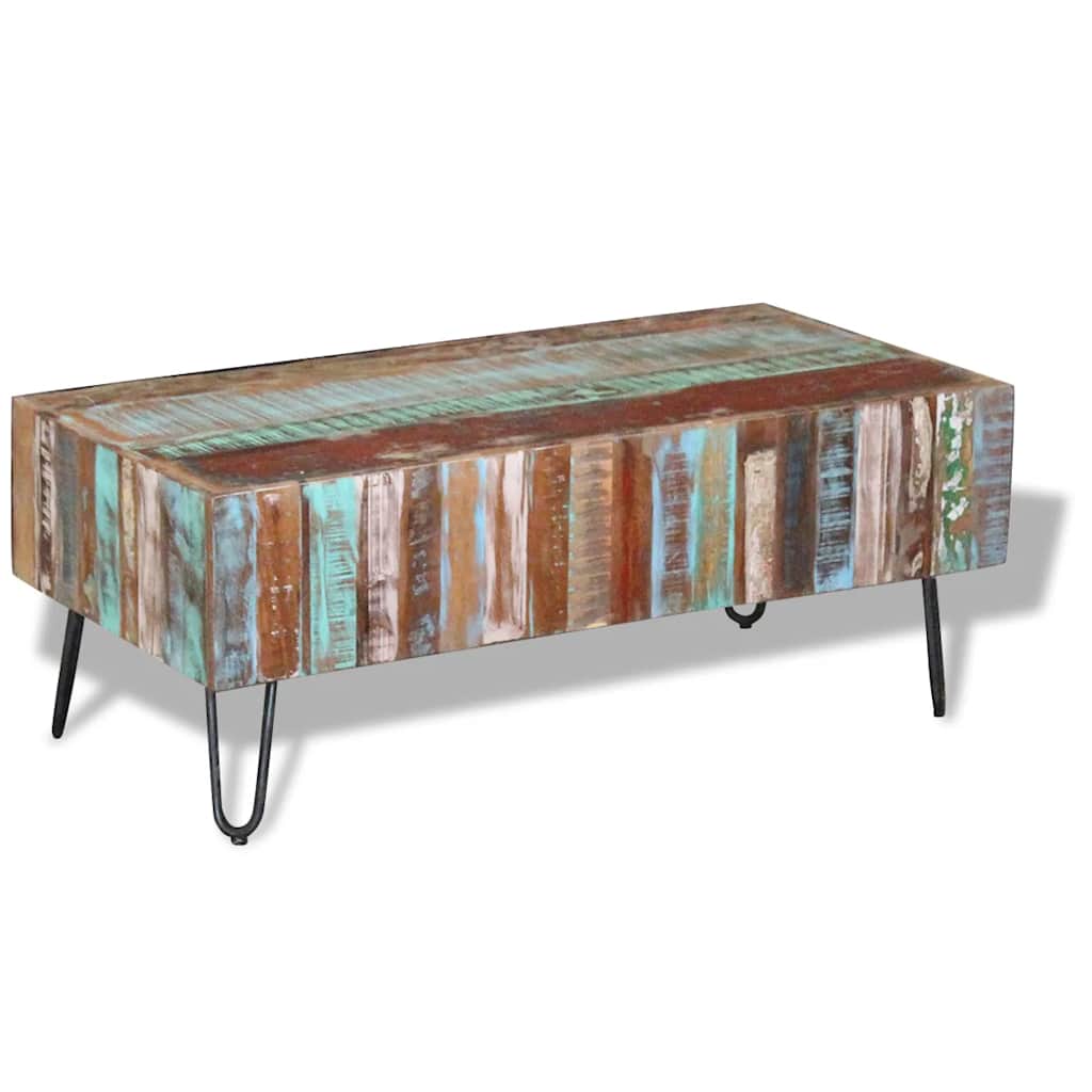 243455 vidaXL Coffee Table Solid Reclaimed Wood 100x50x38 cm