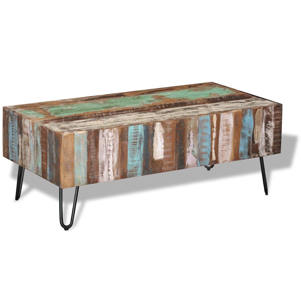 243455 vidaXL Coffee Table Solid Reclaimed Wood 100x50x38 cm