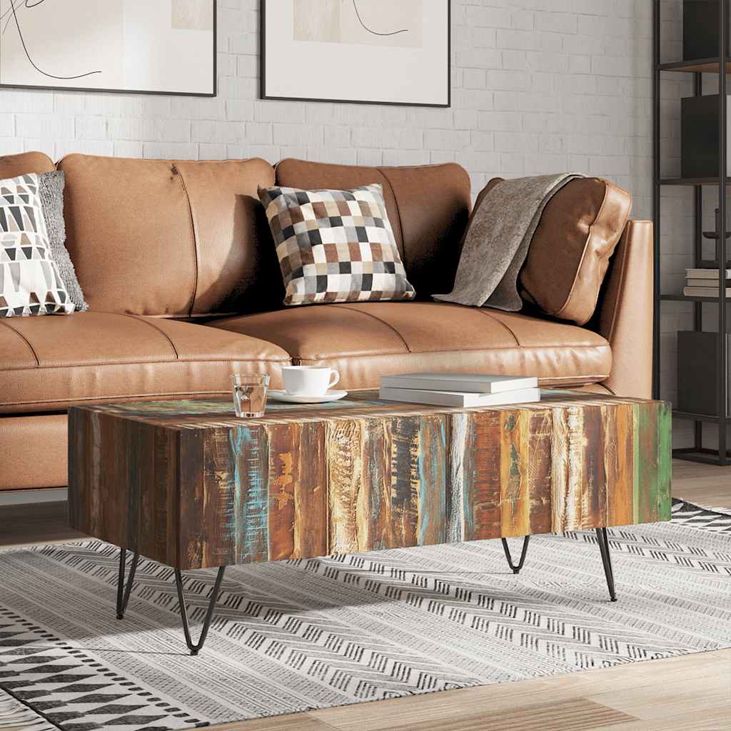 243455 vidaXL Coffee Table Solid Reclaimed Wood 100x50x38 cm
