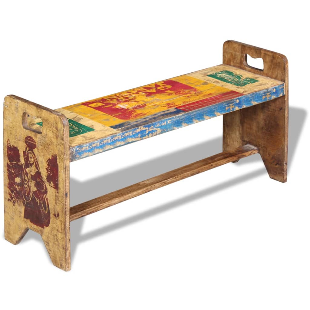 vidaXL Cola Bench Solid Reclaimed Wood 100x30x50 cm