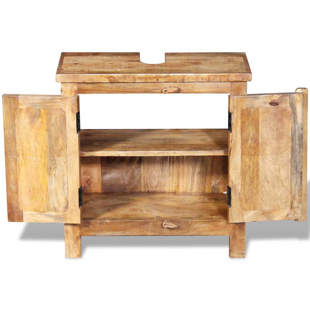 243462 vidaXL Bathroom Vanity Cabinet with Mirror Solid Mango Wood