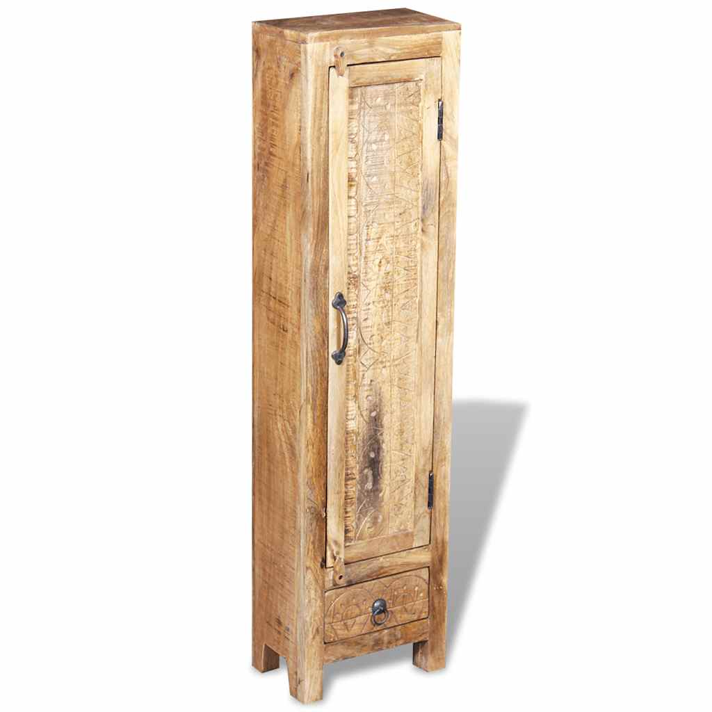 243463 vidaXL Vanity Cabinet with Mirror and 2 Side Cabinets Solid Mango Wood