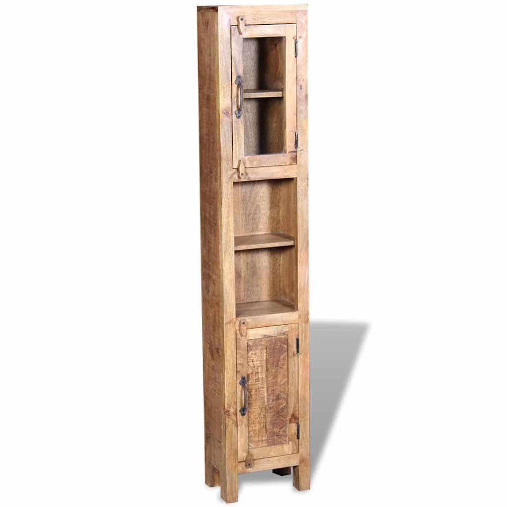 243463 vidaXL Vanity Cabinet with Mirror and 2 Side Cabinets Solid Mango Wood