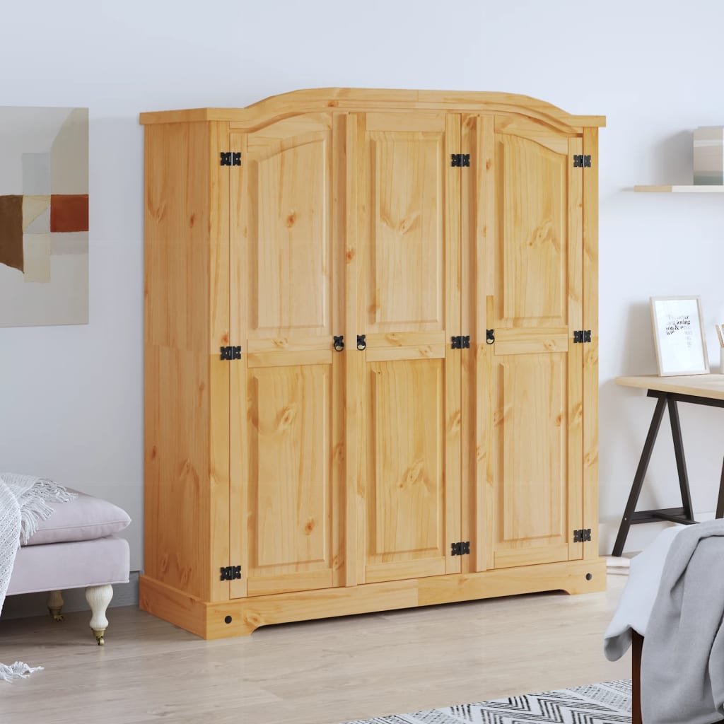 vidaXL Wardrobe Mexican Pine Corona Range 3 Doors