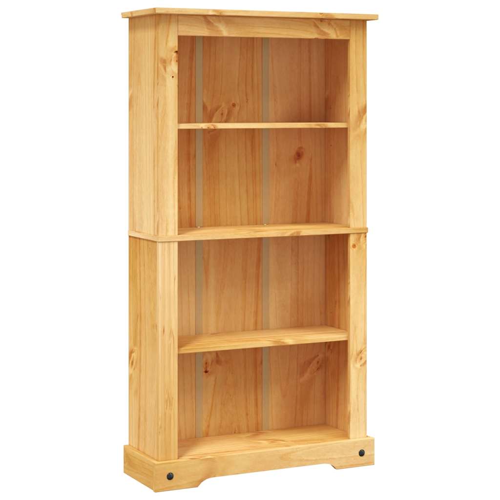 243743 vidaXL 4-Tier Bookcase Mexican Pine Corona Range 80x29x150 cm