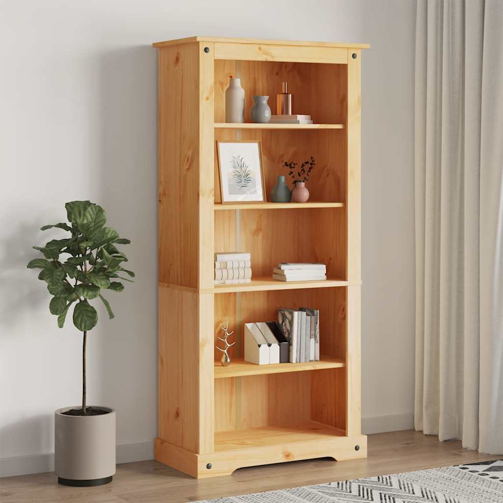 243744 vidaXL 5-Tier Bookcase Mexican Pine Corona Range 80x40x170 cm