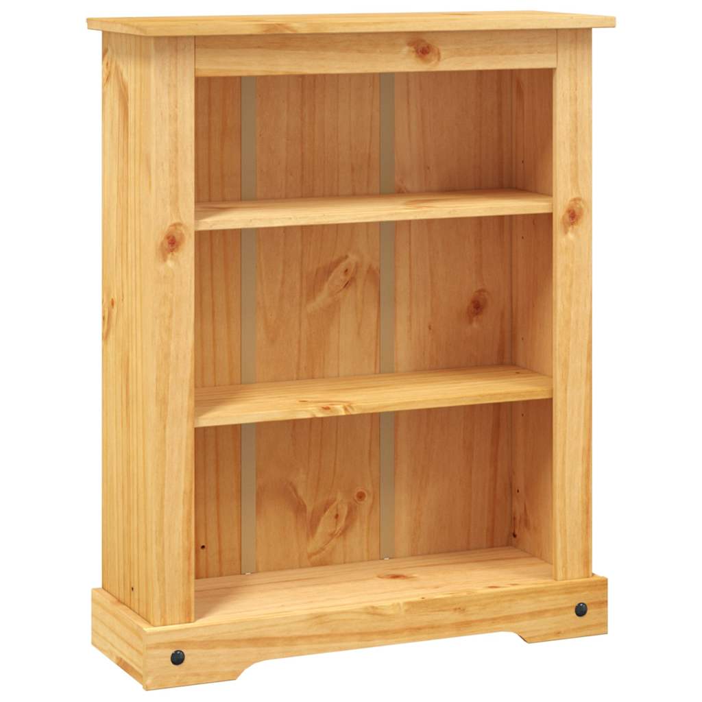243745 vidaXL 3-Tier Bookcase Mexican Pine Corona Range 80x29x100 cm