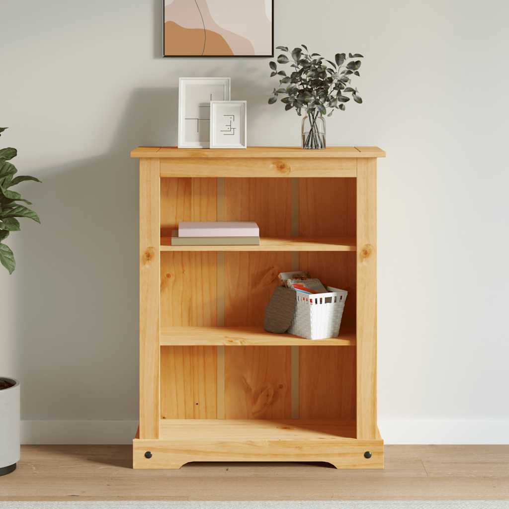 243745 vidaXL 3-Tier Bookcase Mexican Pine Corona Range 80x29x100 cm