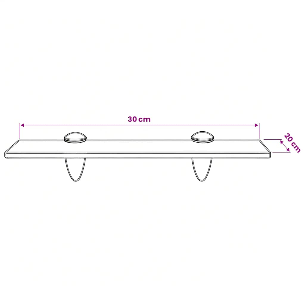 Floating Shelf Glass 30x20 cm 8 mm