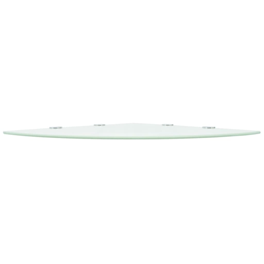 Corner Shelf with Chrome Supports Glass White 45x45 cm
