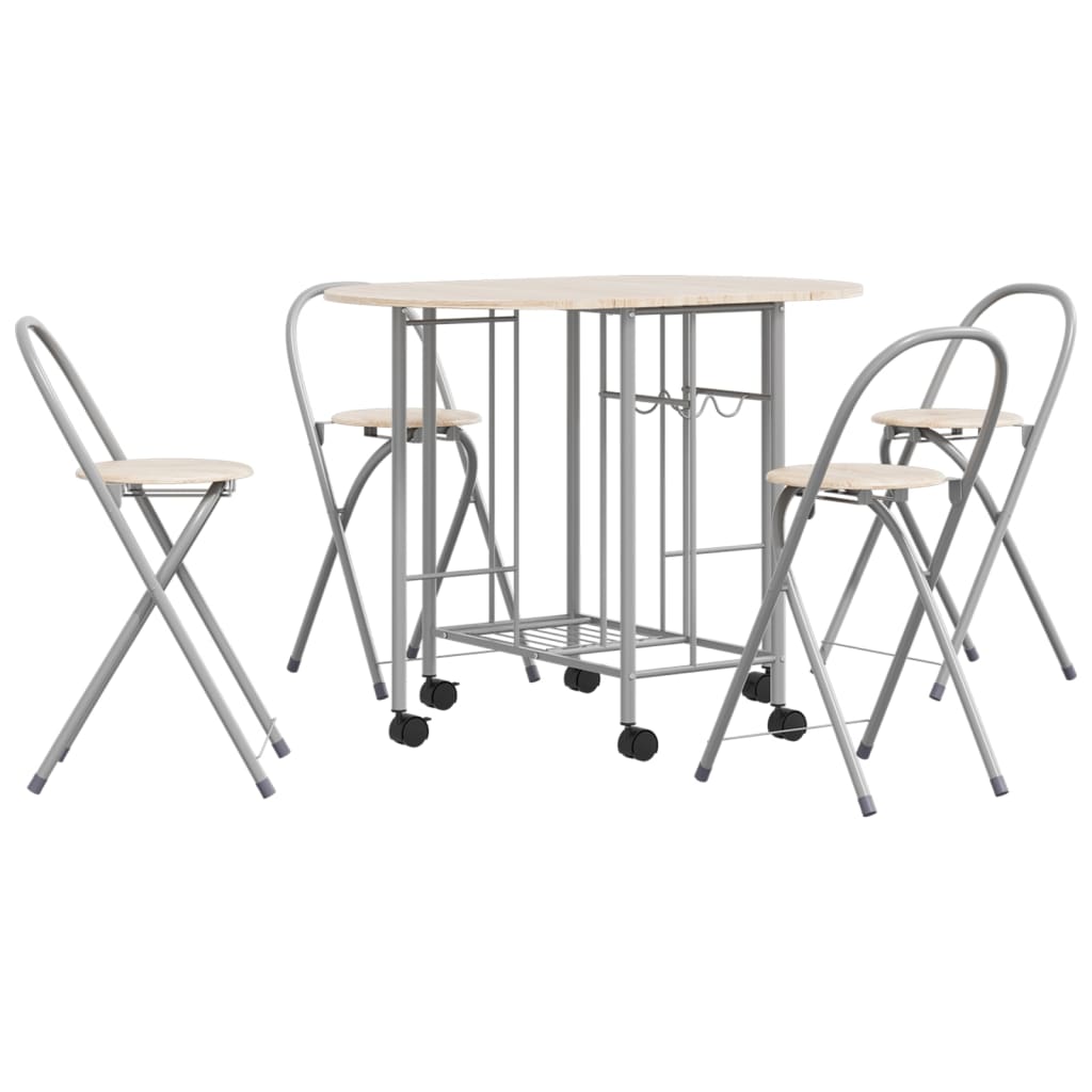 vidaXL Five Piece Folding Dining Set MDF