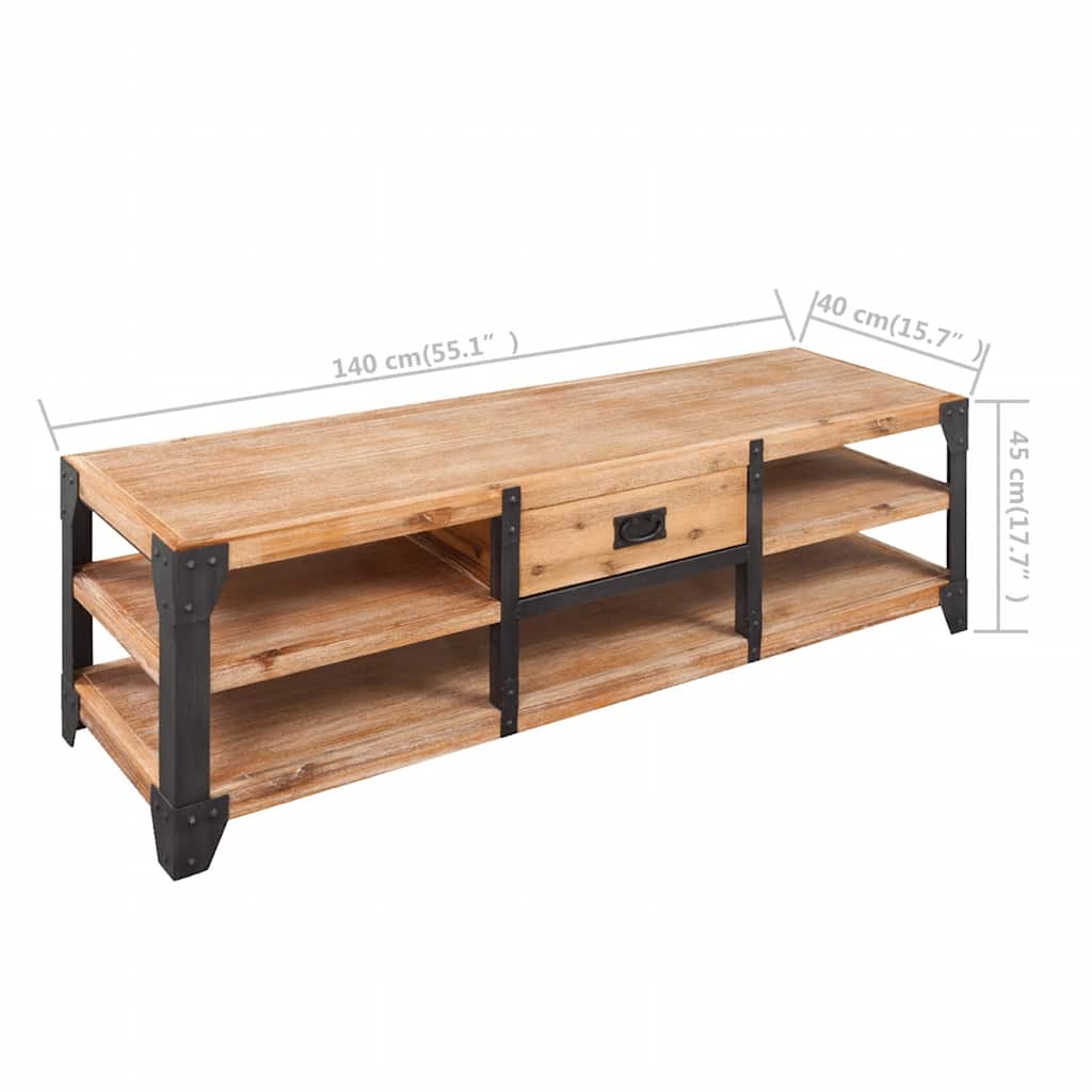 243913 vidaXL TV Stand Solid Acacia Wood 140x40x45 cm