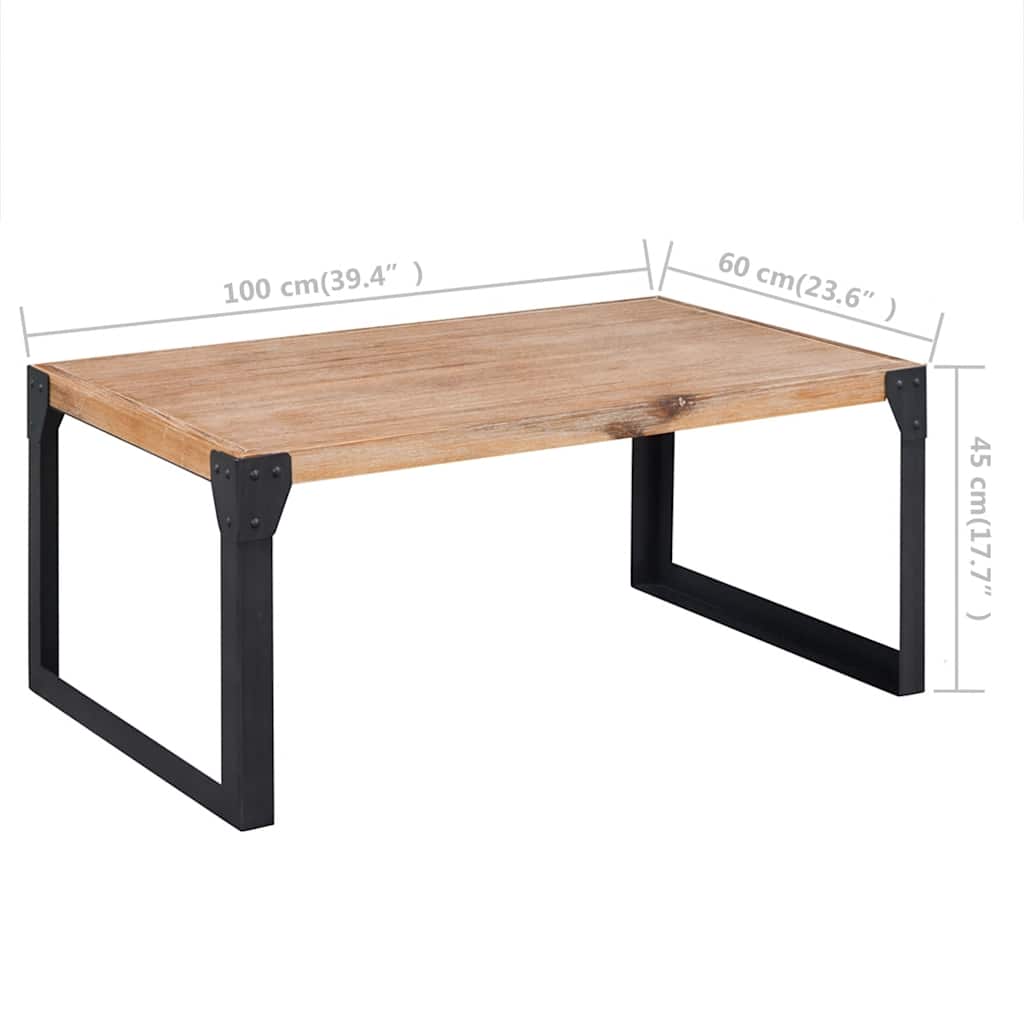 243914 vidaXL Coffee Table Solid Acacia Wood 100x60x45 cm