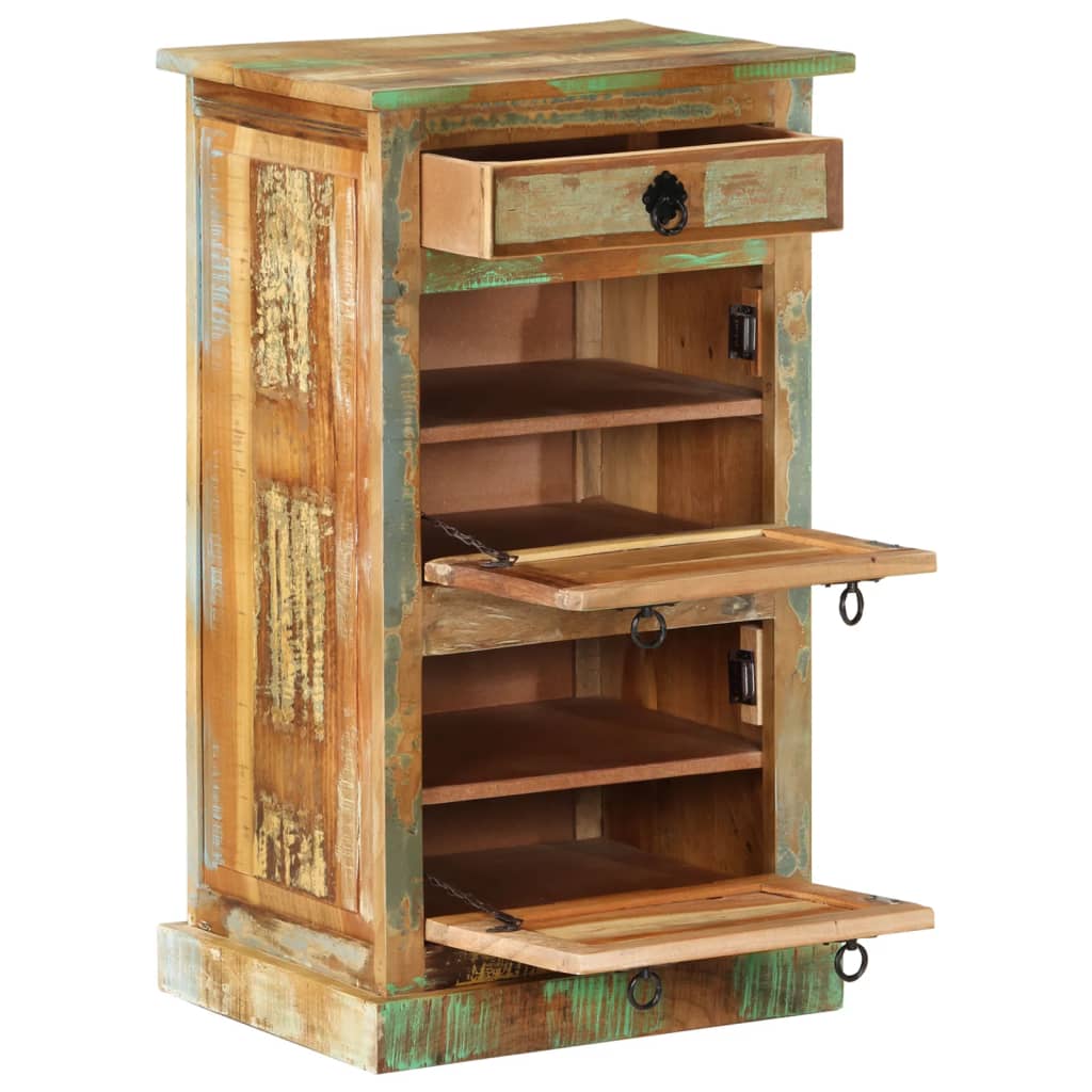 vidaXL 4-Layer Shoe Cabinet with Drawer Solid Reclaimed Wood