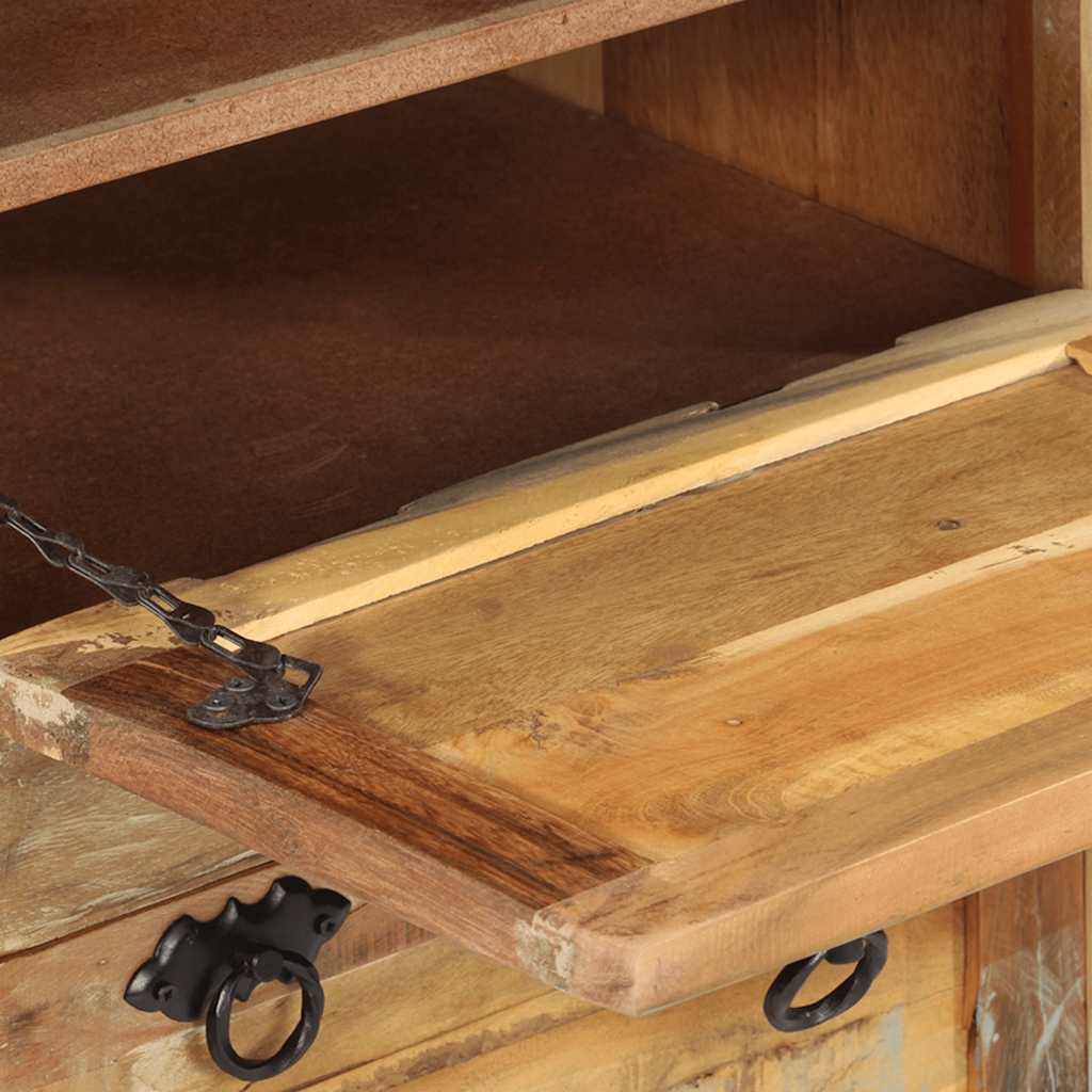 243974 vidaXL 4-Layer Shoe Cabinet with Drawer Solid Reclaimed Wood